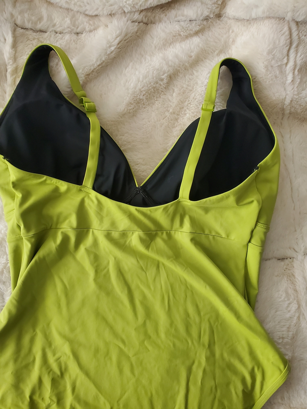 knix V-Neck Leakproof Chartreuse One-Piece Swimsuit XL - Picture 7 of 10